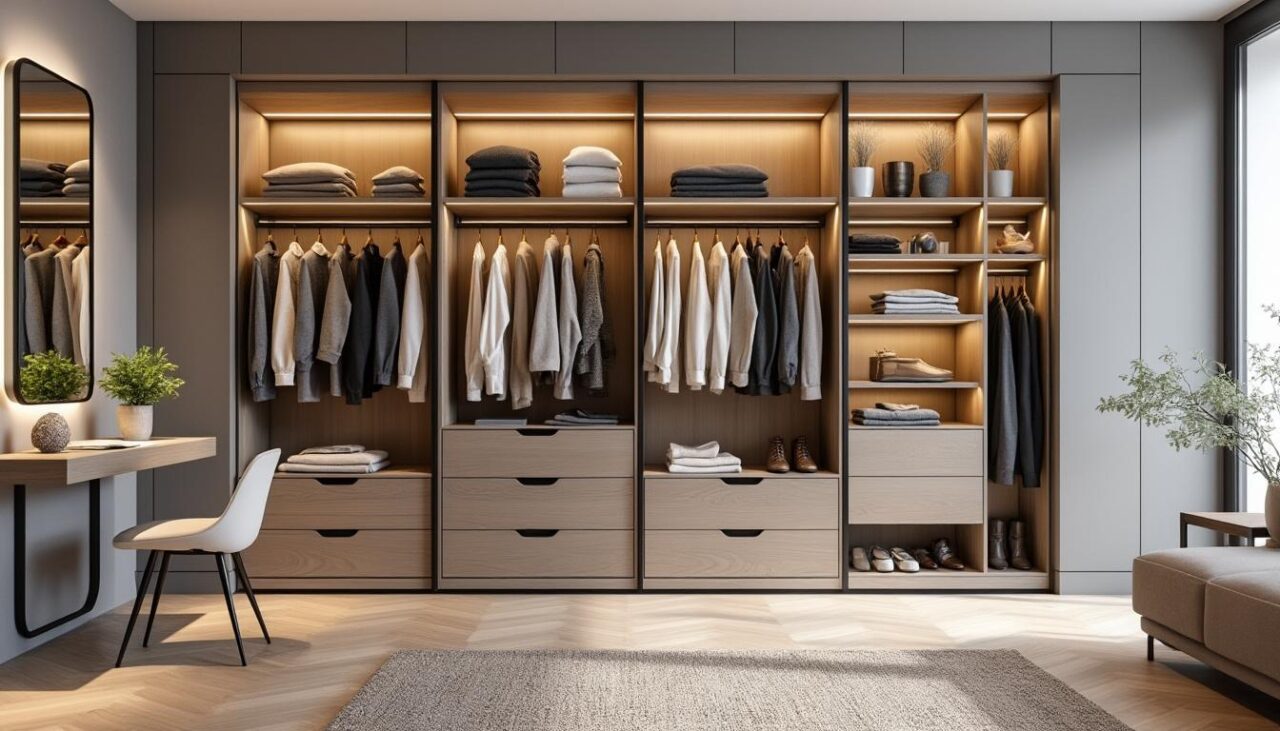 découvrez nos astuces pour aménager un dressing à la fois pratique et esthétique, alliant organisation optimale et design élégant.