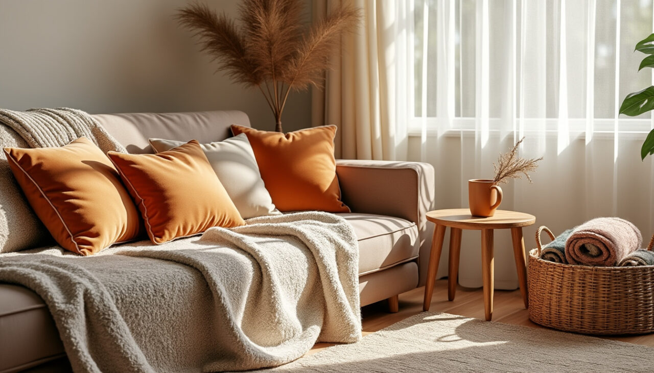 découvrez comment créer une ambiance chaleureuse et accueillante grâce à des textiles soigneusement choisis et disposés.