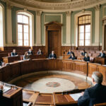 Les 5 meilleures clés du scrutin présidentialiste de Meloni en 2026 Vue éditoriale sobre de l’hémicycle du Parlement italien à Rome, avec des députés assis dans une ambiance institutionnelle éclairée par la lumière naturelle.